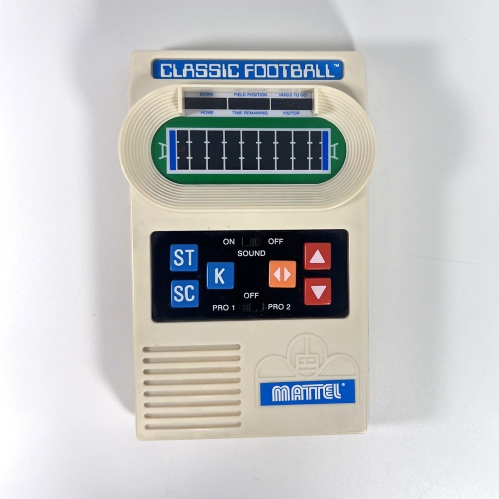 2000 Mattel Classic Football Electronic Handheld Game Retro 70s Tested Clean
